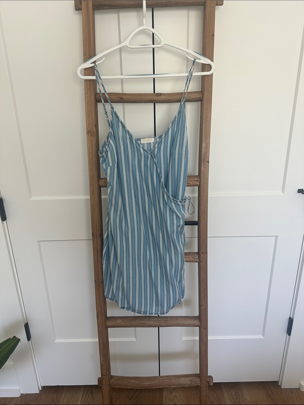 Blush Blue and White Striped Mini Dress